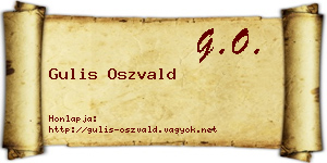 Gulis Oszvald névjegykártya